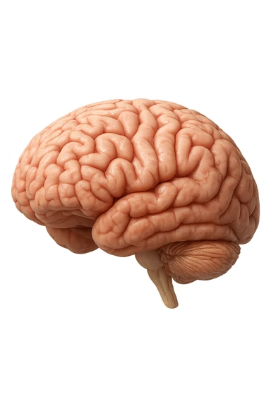 cervello umano anatomico in 3d, iperrealistica in 3d sticker