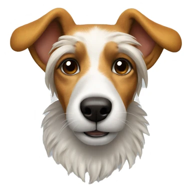 a jack russel wearing a lion's mane sticker