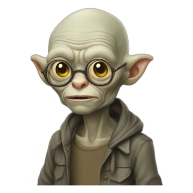 hipster gollum sticker