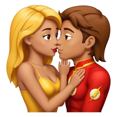 The Flash in Kiss She Flash Girl Romantic "3d Emoji Old" sticker
