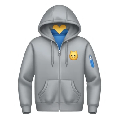 a Hoodie with silver zipper sticker