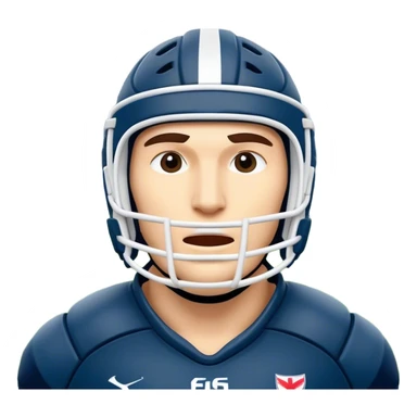 Cinematic Realistic image of rugby headgear with detailed padding and rugged design elements, set against a blurred stadium background with bold, high-contrast lighting that highlights its protective design sticker