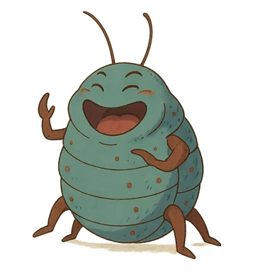 ghibli style laughing bug sticker