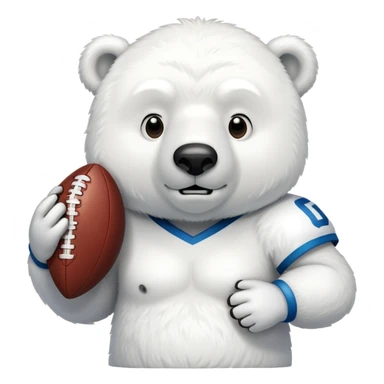 Emoji of polar bear football player emoji sticker