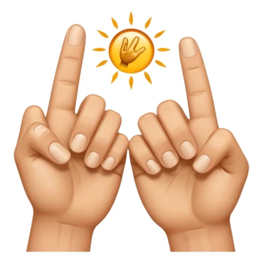 Two hands hitting the gaps between their pointer finger and their thumbs sticker