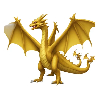 
Ghidorah is a massive, golden, three-headed dragon with bat-like wings, long tails, and no arms. sticker