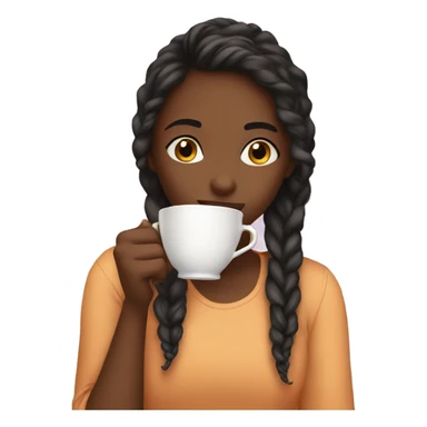 Girl sipping tea sticker