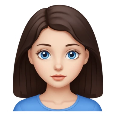 a beautiful and sweet brunette girl with blue eyes sticker