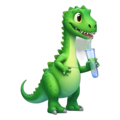 sick dinosaur taking his temperature sticker