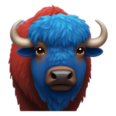 Blue/Red bison 🦬 sticker