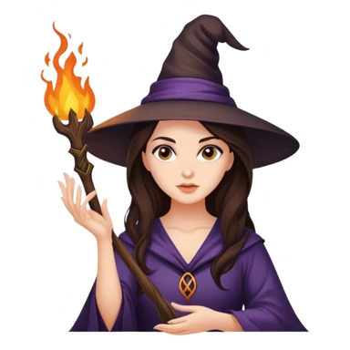 Beautiful brunette doing Witch craft sticker