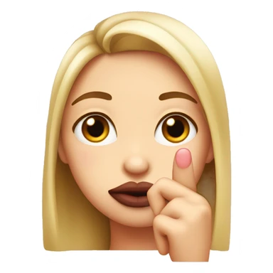 Pouty lips with finger heart sticker