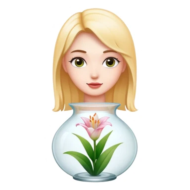 Lily in glass vase sticker