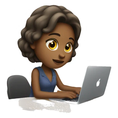 Girl working with MacBook  sticker