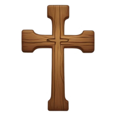 Wood christian cross sticker