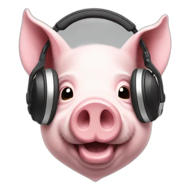 Dj pig with headphones sticker
