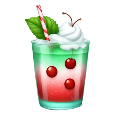 Peppermint soda with a cherry sticker