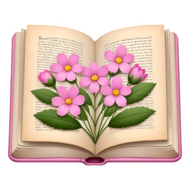 herbarium book with pink and flowers in each page  sticker
