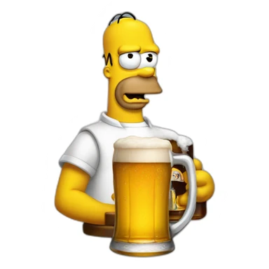 Homer qui boit une bière sticker