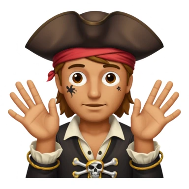 A guy with his hands as pirate hand  sticker