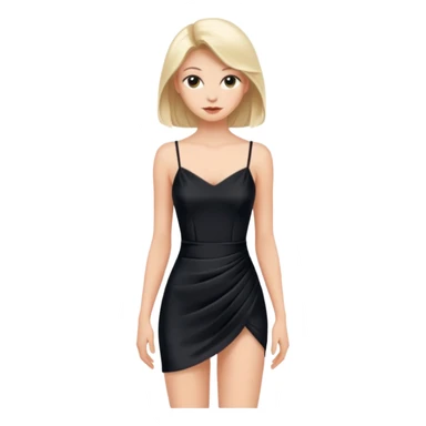 Strappy short black dress made of silk sticker