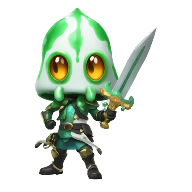 splatoon warrior squid with sword sticker