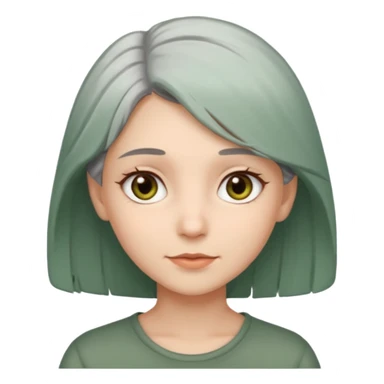 Girl with greenish gray hair and light brown eyes sticker