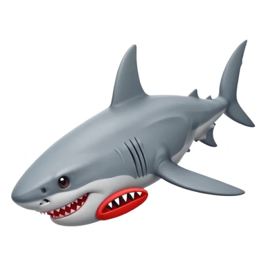 Q se vea más animado el tiburón  q sus tres patas tengan zapatillas nike color rojo sticker