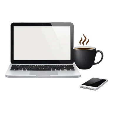 laptop with a coffee cup next to it sticker