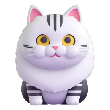 cat with white fur at the bottom and silver stripes at the top sticker