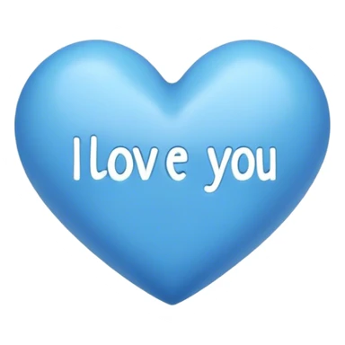 Blue heart either the words I Love You Ry sticker