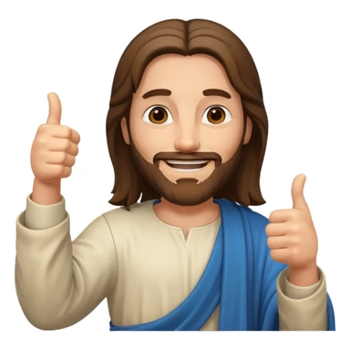 Jesus christ smiling thumbs up sticker