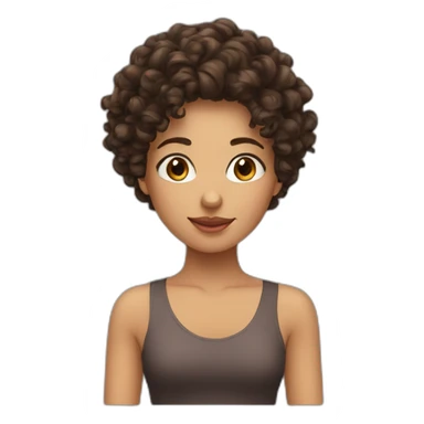 Curly brunette girl sticker