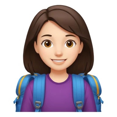Brunette girl exploring sticker