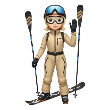 skier with poles full body on the snow sticker