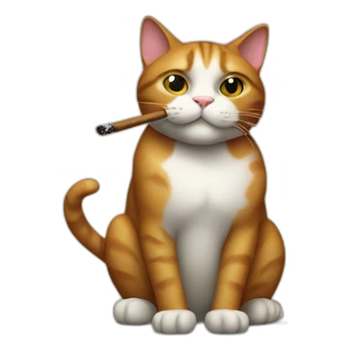 cat smoking cigar sticker