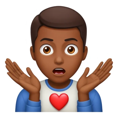 heart thumping out of chest brown skin person sticker