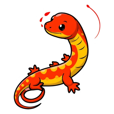 salamander black with fiery red flashes on the scales sticker