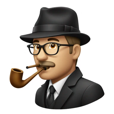 stylish male smoking pipe sticker