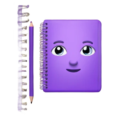 Violet Notebook with a pencil sticker