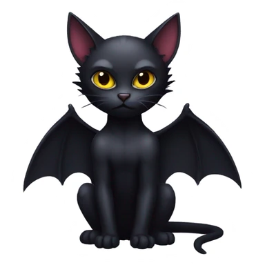 Black-Vampire-Batty-Cat-Fakémon-Cat With Bat-wings as ears  sticker