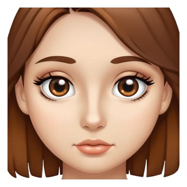 A girl with brown hair, black eyes, and cream skin with moles around her eyes. sticker