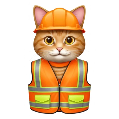 tabby cat in hi-vis clothing sticker