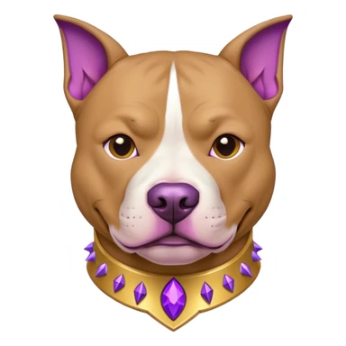 Pitbull w/ gold collar, purple spikes headshot sticker