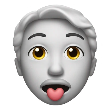 Emoji face blowing a kiss with hand sticker