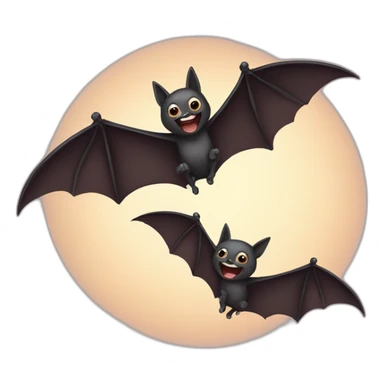 flying bat with baby bat sticker