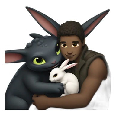 Toothless holding a bunny sticker