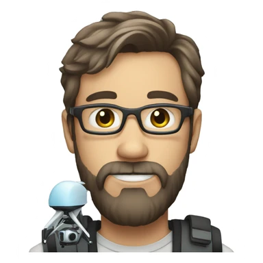 Australian man with a beard and a drone sticker