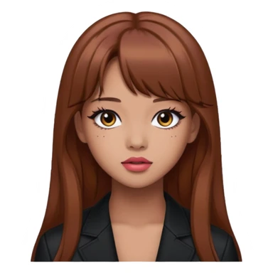 Lisa from BLACKPINK in brown hair with bold makeup sticker