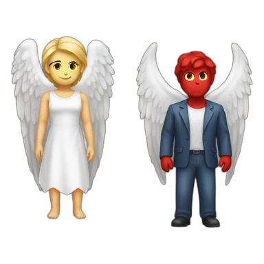 50% angel 50% devil sticker